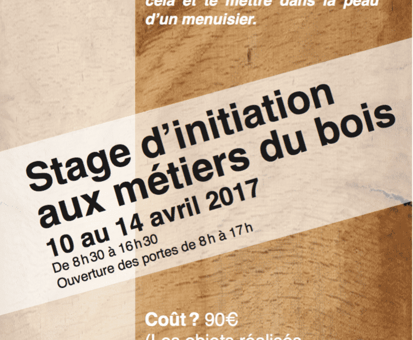 Stage d’initiation aux métiers du bois – 10 au 14/04/17